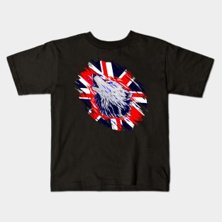 English wolf UK union jack Great Britain t-shirt Kids T-Shirt